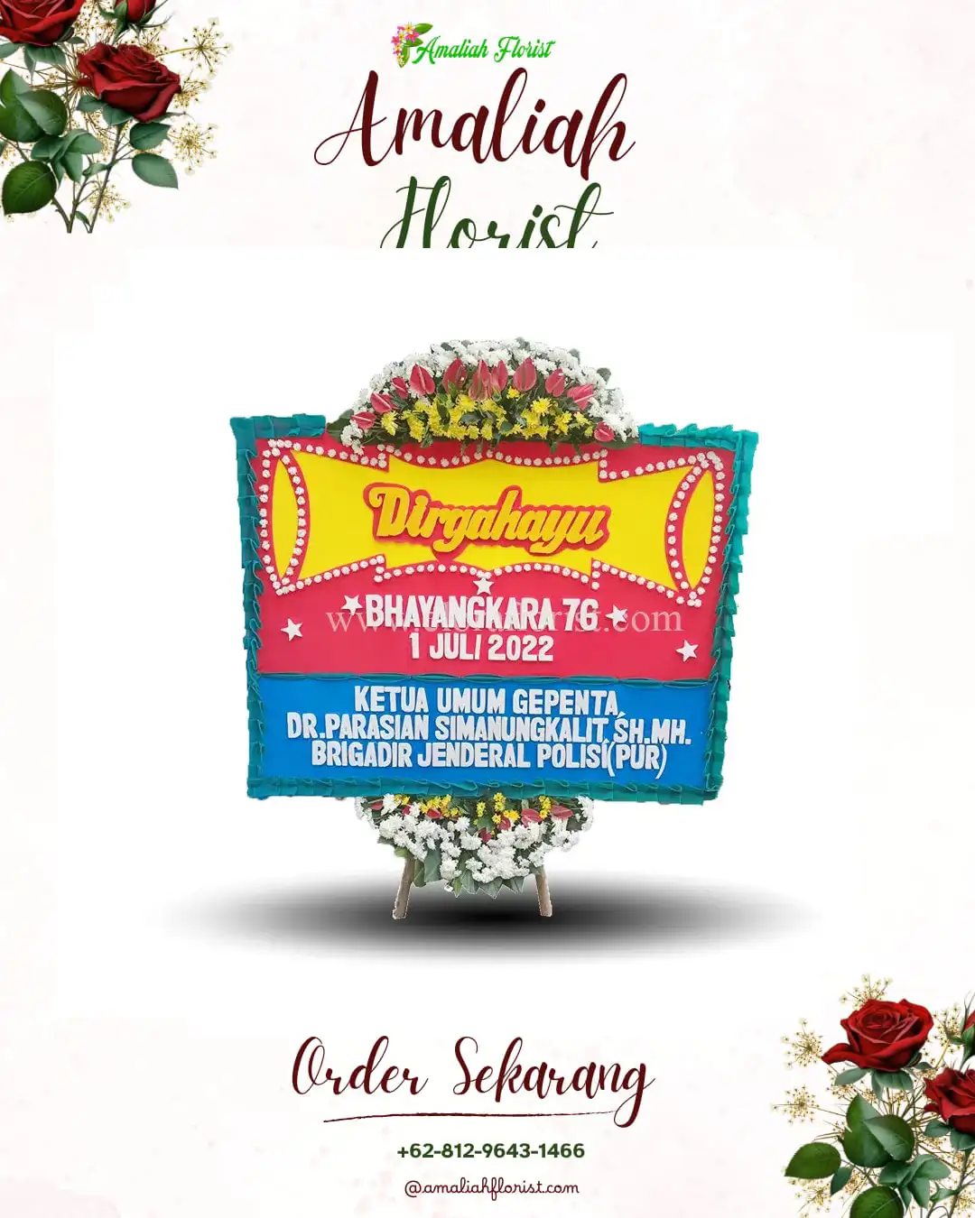 Papan Bunga HUT Ulang Tahun Pudar